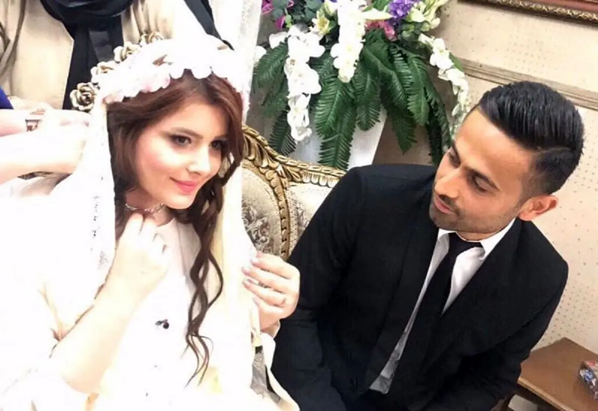 امید ابراهیمی و همسرش