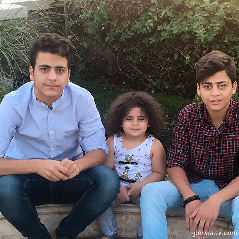 عکس علی کریمی و فرزندانش عکس علی کریمی و فرزندانش