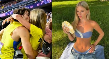 عکس آرماند دوپلانتیس و همسرش عکس آرماند دوپلانتیس و همسرش