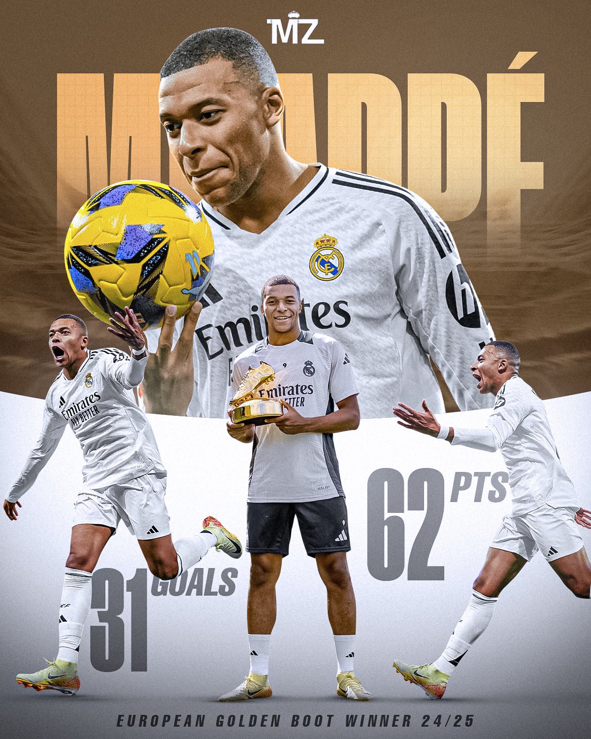 کیلیان امباپه برنده کفش طلای 2025 شد کیلیان امباپه برنده کفش طلای 2025 شد